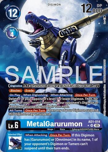 DIGIMON GENERATION (AD1) SR/R 4コン　新規のみ MetalGarurumon (Alternate Art) (AD1-014-AA) | Busca de Cartas