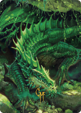 Dragão Verde à Espreita (Art Card com Assinatura)