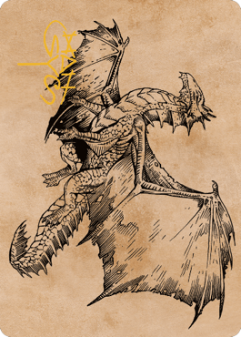 Dragão de Bronze Ancião #58 (Art Card com Assinatura)