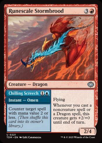 Tempesdrago da Runascama // Guincho Arrepiante / Runescale Stormbrood // Chilling Screech