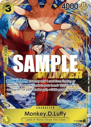 Monkey.D.Luffy (Pre Release Tournament) (Winner) (P-036-PW