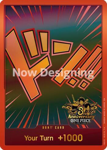 DON!! Card (Japanese Version 3rd Anniversary Set) (#DON-001-3A