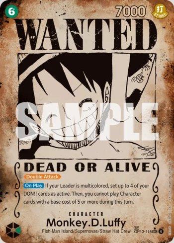 1.ONE PIECEカードゲーム ゴール・D・ロジャー WANTED Monkey.D.Luffy (Wanted Poster) (OP13-118-WP) | Busca de Cartas