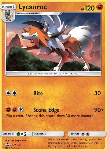 Carta Avulsa Pokemon Lycanroc Holografico Sol E Lua Normal