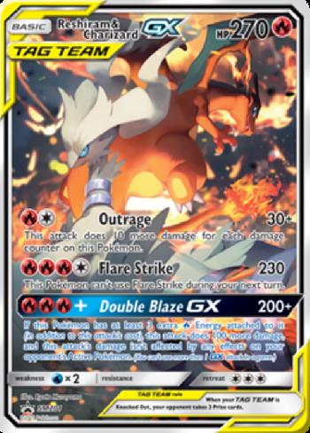 Carta Pokemon Reshiram e Charizard GX Aliados Full Art Português