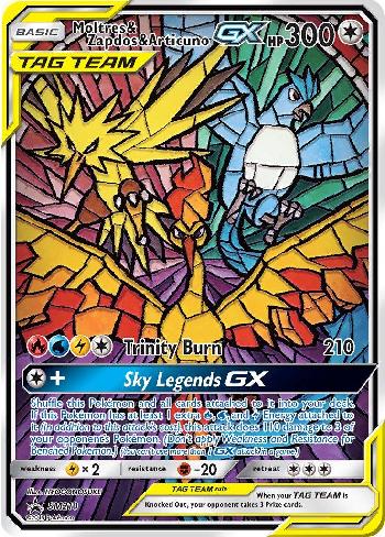 Carta Pokemon Moltres, Zapdos & Articuno Gx Fa Aliados 66/68