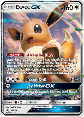 LATA POKEMON COM CARTA RARA SNORLAX E EEVEE GX 