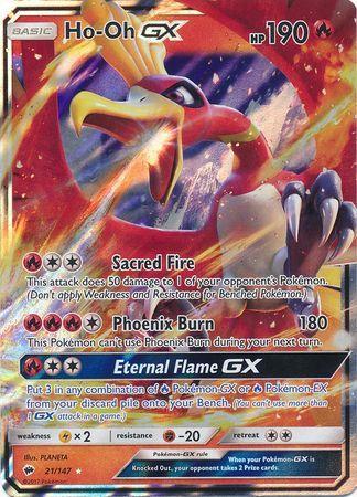 Carta Pokémon Lendário Ho-oh Gx Rainbow Extra Grande