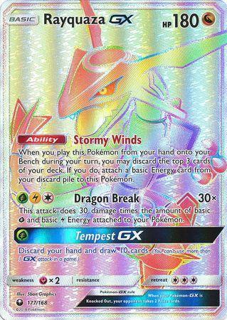 Carta Pokémon: Rayquaza-gx 177a/168 Shiny Português + Brinde