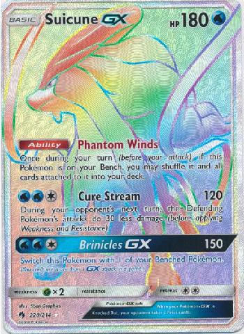 Carta Pokémon Lendário Suicune Gx Trovões Perdidos