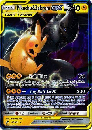 Card Pokemon Pikachu E Zekrom Gx Aliados