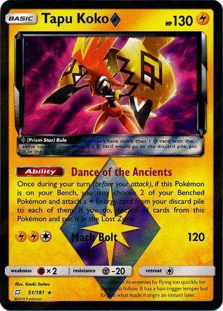 Cartas Pokemon - BOX COLEÇÃO COM MINIATURA TAPU KOKO - Carta Prisma  Promocional