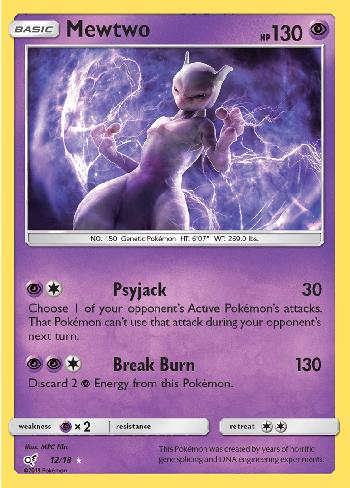 Carta Pokémon Mewtwo rara holográfica