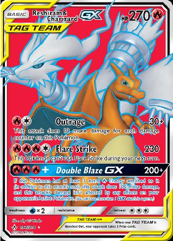 Carta Reshiram e Charizard-GX (NM)