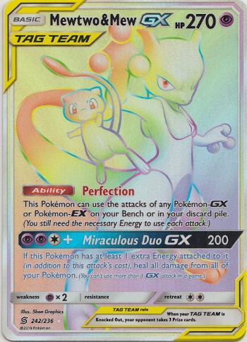 Carta Pokemon Mewtwo E Mew Gx