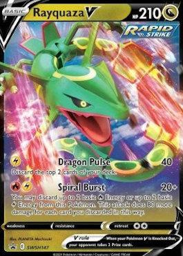 Carta Pokémon Lendário Rayquaza V Full Art Céus Em Evolução