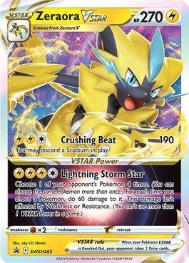 Original Carta Pokemon Lendaria ultra rara Zeraora V em Promoção