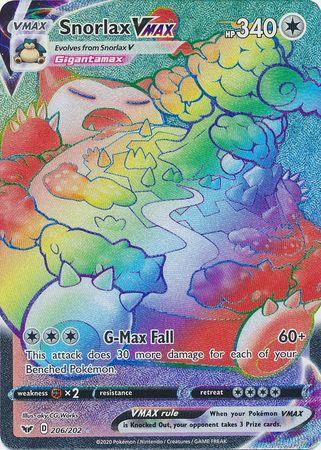 Carta Pokémon Snorlax Vmax Rainbow Espada E Escudo