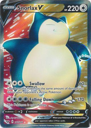 Original Carta Pokemon Lendaria ultra rara Snorlax V em Promoção