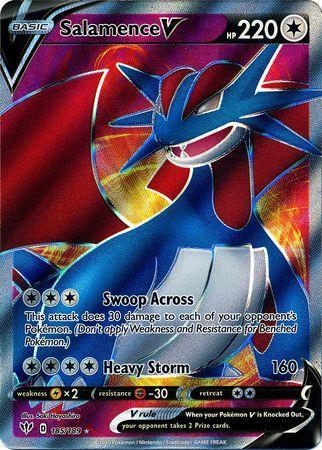 Carta Pokémon Salamence Vmax Escuridão Incandescente