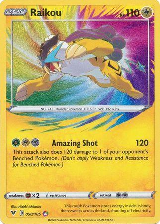 Carta Pokemon 'raikou' - Rara Incrivel Original Portugues