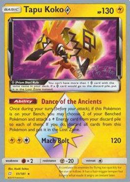 Carta Pokémon Original Tapu Koko Prisma 51/181