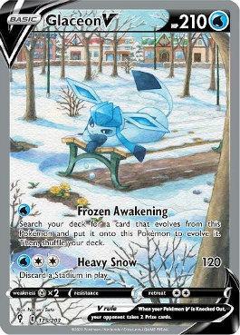 Carta Pokémon Glaceon Vmax Rainbow Céus Em Evolução