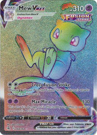 Carta Pokémon Mew Vmax Rainbow Golpe Fusão