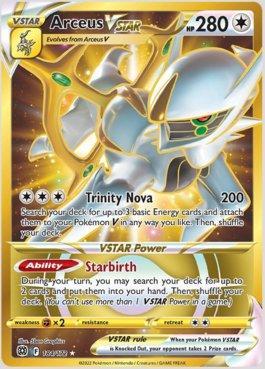 Carta Pokemon Colecionador De Metal Dourada Arceus Vmax