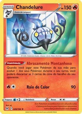 Chandelure Rara Foil + Prés Originais (Cartas Pokémon Origem Perdida), Jogo de Tabuleiro Original Copag Nunca Usado 77330377