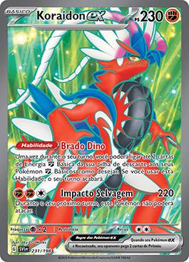 Cartas Pokémon Miraidon + Koraidon Raras Brilhantes