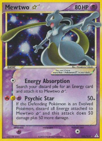 Carta Pokémon Mewtwo rara holográfica