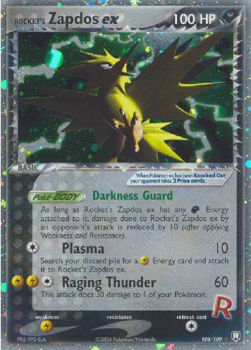 Carta Pokémon Original Zapdos da Equipe Rocket 07/25