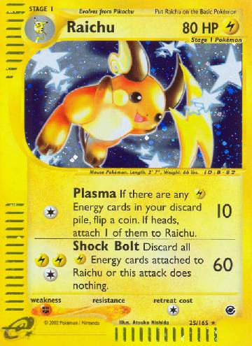 Cartas Pokemon Para Imprimir  Raichu, Raichu pokemon card, Old pokemon  cards