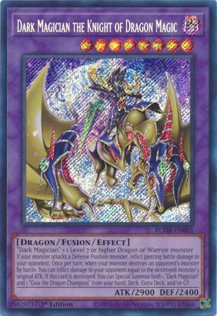 Mago Negro, o Cavaleiro da Magia do Dragão / Dark Magician the Knight of Dragon Magic (#BLMR-EN001)