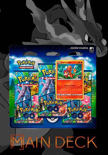 Blister triplo cartas pokemon tcg charmander coleção pokemon go em