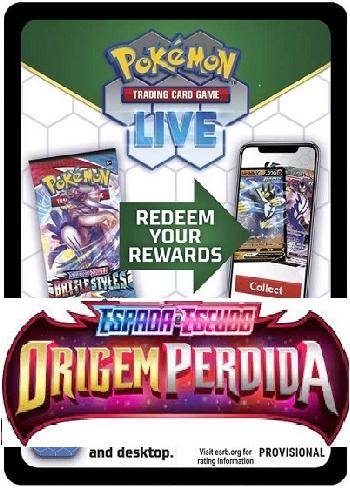 100 Códigos Pokémon Tcg Online Origem Perdida