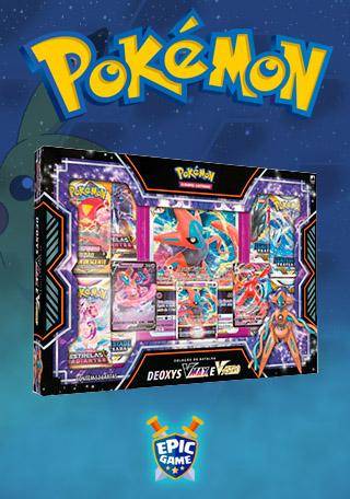 Box Pokémon Deoxys Vmax E V-astro + Baralho Original Copag