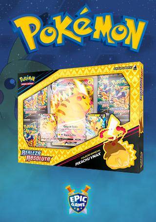 Box Pikachu VMAX Realeza Absoluta COPAG Original 8 Booster Carta Pokémon TCG