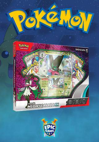 Box Pokémon Coleção Parceiros de Paldea Meowscarada ex - Deck de