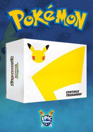 Box Dourada Pokémon Celebrações Cartas Pikachu e Pokebola - Caixa Vazia