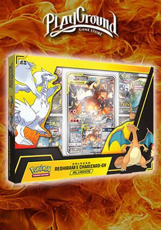 Box Pokémon - Coleção Aliados - Reshiram e Charizard-GX - Copag
