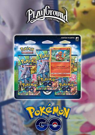 Blister triplo cartas pokemon tcg charmander coleção pokemon go em