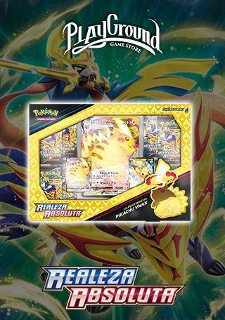 Box Pikachu VMAX Realeza Absoluta COPAG Original 8 Booster Carta