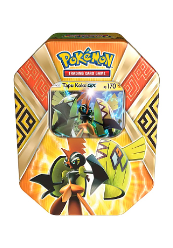 Box Pokémon Tapu Koko com Miniatura + Broche