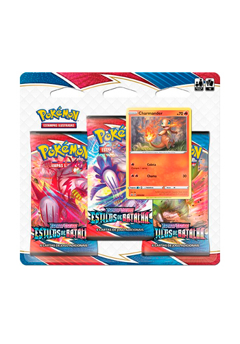 Blister triplo cartas pokemon tcg charmander coleção pokemon go em