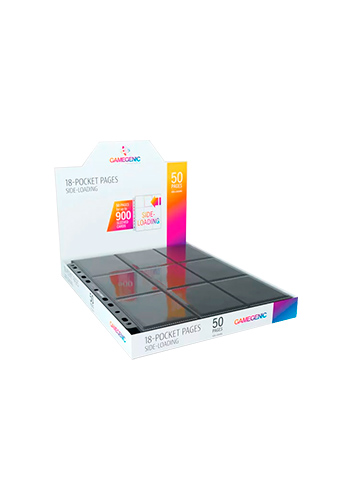 Caixa com 50 Folhas para Fichário Gamegenic Ultrasonic - 18 bolsos - Side Load - 11 furos - Preto