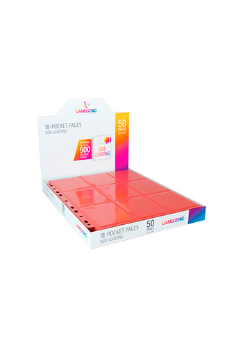Caixa com 50 Folhas para Fichário Gamegenic Ultrasonic - 18 bolsos - Side Load - 11 furos - Vermelha