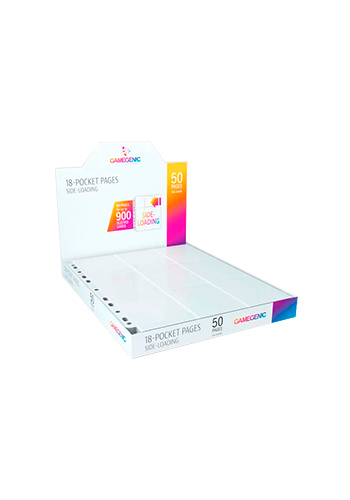 Caixa com 50 Folhas para Fichário Gamegenic Ultrasonic - 18 bolsos - Side Load - 11 furos - Branca