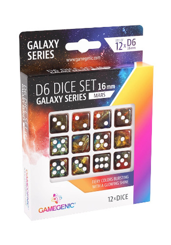 Conjunto de 12 dados D6 Gamegenic - Galaxy Series: Mars